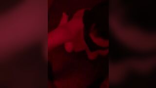 Masked girl gives handjob to fat guy