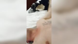 Horny Petite Girl Blind Folds Felon and makes him Eat Pussy while Sucking his Cock