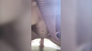 COLLEGE BLONDE RIDES HER DILDO MASSIVE MOANING ORGASM