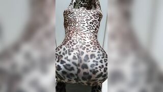 Japanese Crossdresser in the Fetish Leopard Zentai