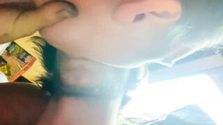 giving slow bj to his big dick