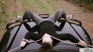 Vaginally reamed BDSM beauty goes overlanding in the woods