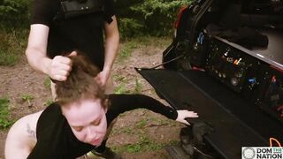 Vaginally reamed BDSM beauty goes overlanding in the woods