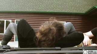 Vaginally reamed BDSM beauty goes overlanding in the woods