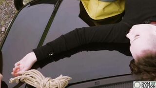 Vaginally reamed BDSM beauty goes overlanding in the woods