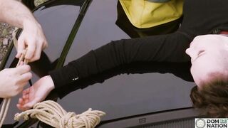 Vaginally reamed BDSM beauty goes overlanding in the woods