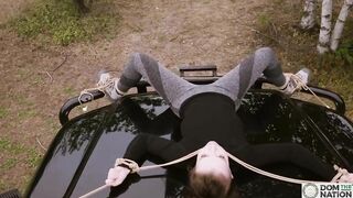 Vaginally reamed BDSM beauty goes overlanding in the woods