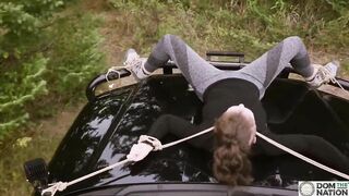 Vaginally reamed BDSM beauty goes overlanding in the woods