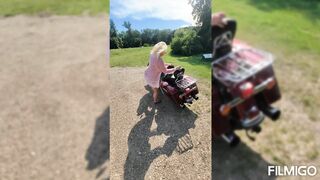 Wife posing with harley part 1