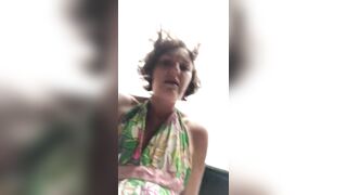 POV Super hot fun hippy chick goes for a piss in her VERY overlooked garden as she becomes Miss Waterfall again