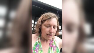 POV Super hot fun hippy chick goes for a piss in her VERY overlooked garden as she becomes Miss Waterfall again