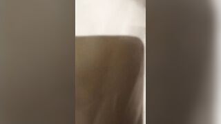 Fingering the anal with hot water as lubricant