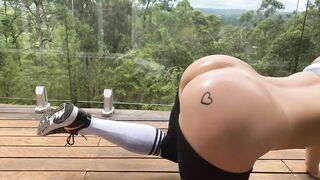 SecretCrush4k - Fit Amateur Teen In Yoga Pants Working Out Big Sweaty Ass
