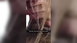 Cheating GF Sends Snapchats to her BF getting Creampied