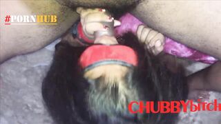 Blindfold Wife Suck Cock and get Hair in Side Mouth