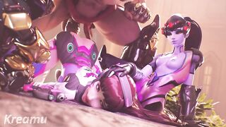 Overwatch - Dva & Widowmaker Orgasmic Doggy With Massive Cumshot (Sound)