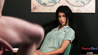 CFNM student watches professor jerking