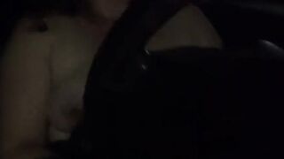 Naked breasts while driving