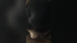 Pretty girl giving sloppy top cum ending