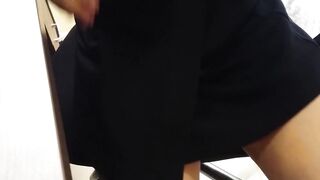 Japanese Filipina Student Playing With Her Pussy in Dad Office - PART 2 日本語