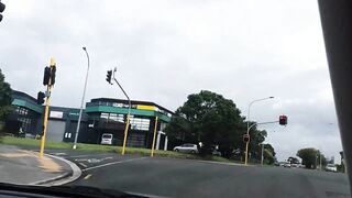NZ MILF Slut sucks Masters Cock while driving in busy Traffic