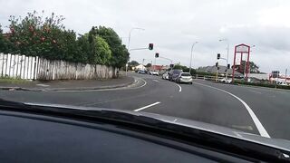 NZ MILF Slut sucks Masters Cock while driving in busy Traffic