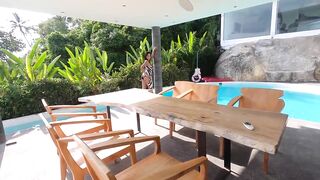 Watch our shamelessly beautiful, exotic Thai girl, Kahlisa, flaunt her big natural breasts and bushy pussy.