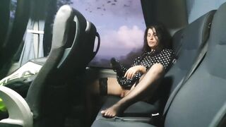 Risky Public Bus Girl Masturbation Of Hairy Pussy! Many People Around!