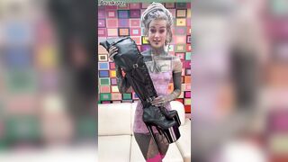 Anuskatzz loves overknee high heels - behind the scenes shooting for Z-filmz and Onlyfans