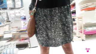 Nippleringlover flashing pierced pussy with big rings stretched labia piercings - public supermarket