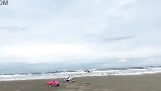 Fucking in public on the beach with hot Camila Vegas FULL ON RED