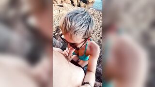 Sucking on the beach