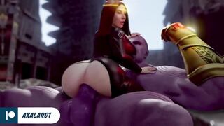 Futanari Thanos Girl Fucked Black Widow Huge Cock Until Cum