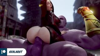 Futanari Thanos Girl Fucked Black Widow Huge Cock Until Cum