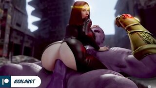 Futanari Thanos Girl Fucked Black Widow Huge Cock Until Cum