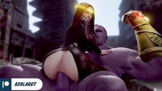 Futanari Thanos Girl Fucked Black Widow Huge Cock Until Cum