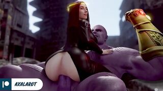 Futanari Thanos Girl Fucked Black Widow Huge Cock Until Cum