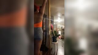 Twerking video and stripping on pole fab jerking off try not to cum