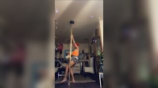 Twerking video and stripping on pole fab jerking off try not to cum
