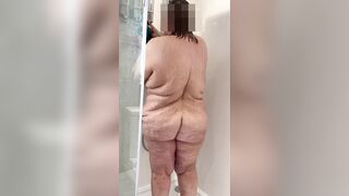 Big tit SSBBW masturbates to orgasm in soapy shower scene