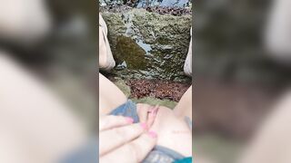 I was on a walk along the river and can wait to pee anymore