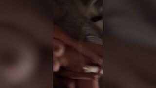 MILF squirts hard with her toy while I cum all over her pretty face!