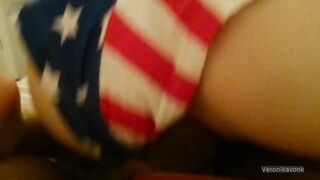 Fucking a clothed skinny girl with tight pussy