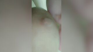 Fat slut has fun clamping & playing with clothes pins on nipples