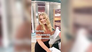 Blonde Married Reporter Anna Brolin Gets Flirty At Work