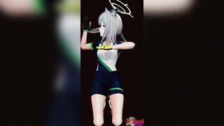 MMD-B Tall BluArc Shiroko Time Moment bike-N - Zeruel Fun - Emerald Suit Color Edit Smixix