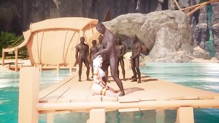 Cleopatra Cumslut 3D debauchery on the pier