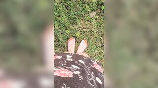 I make the video of me pissing outdoors to reward my submissive fan for a gift