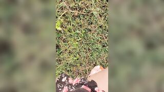 I make the video of me pissing outdoors to reward my submissive fan for a gift