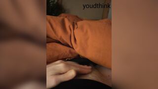 Close up POV of me edging my wet hairy pussy